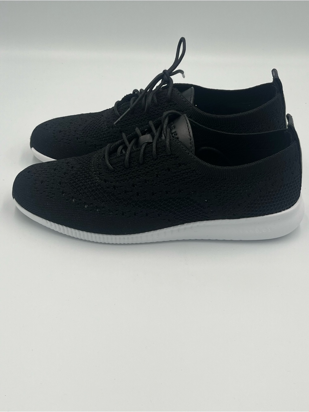 Cole Haan 2.ZeroGrand Stitchlite Wingtip Oxford Shoes Women’s Black Knit - Picture 2 of 8